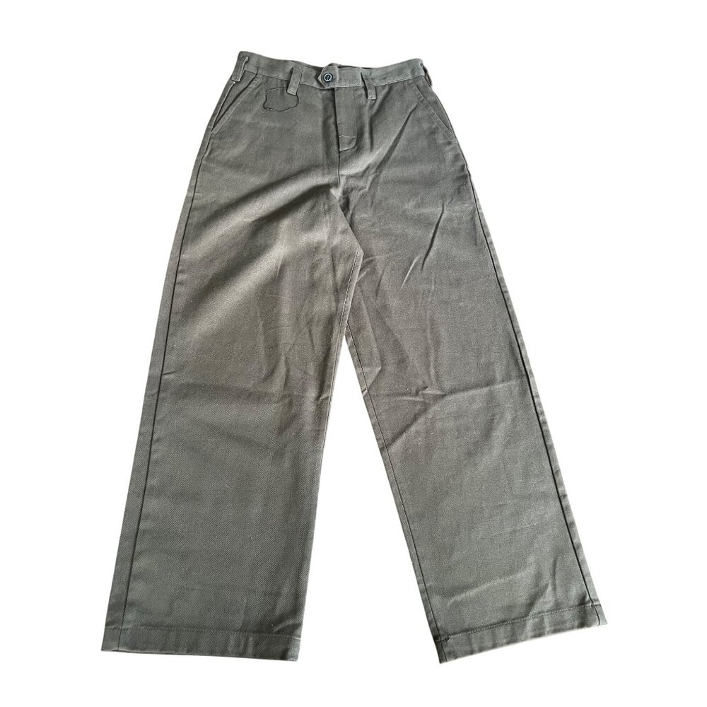 Zara Womens High Waisted Olive Green Wide-Leg Pants Size 29 - Picture 4 of 15